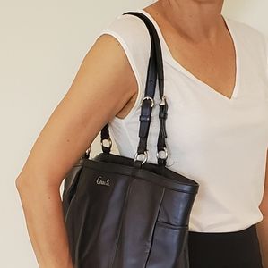 Coach Metallic Blue Shoulder Tote Bag